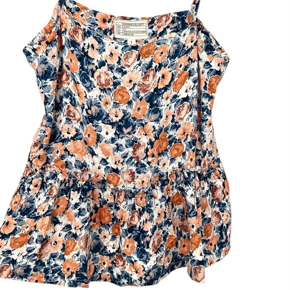 CURRENT ELLIOTT Ruffle Floral Tank Blouse Top – Size Small - Picture 7 of 11